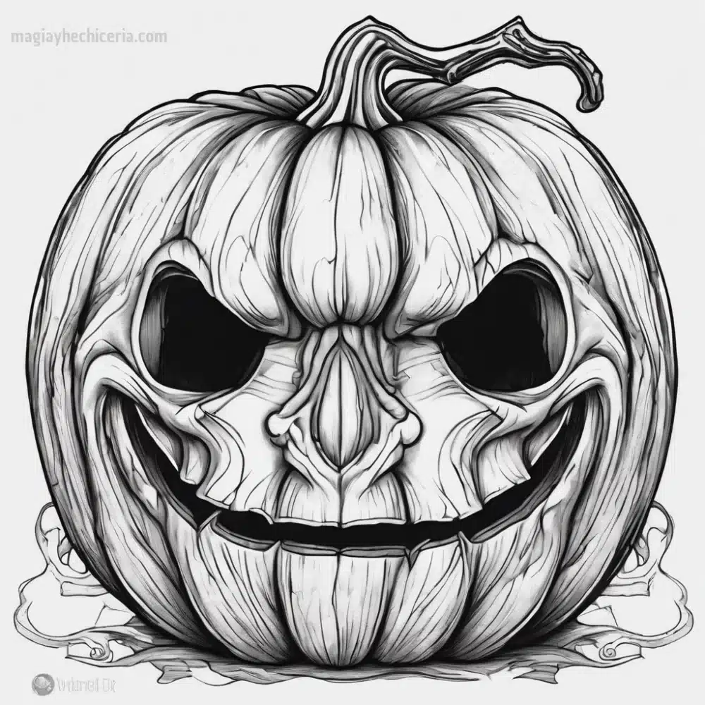 calabaza con nariz de voldelmort para colorear para halloween