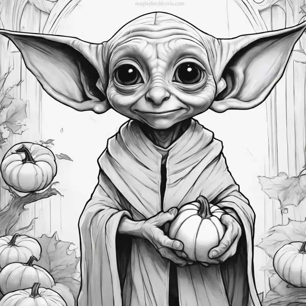 dobby para colorear para halloween