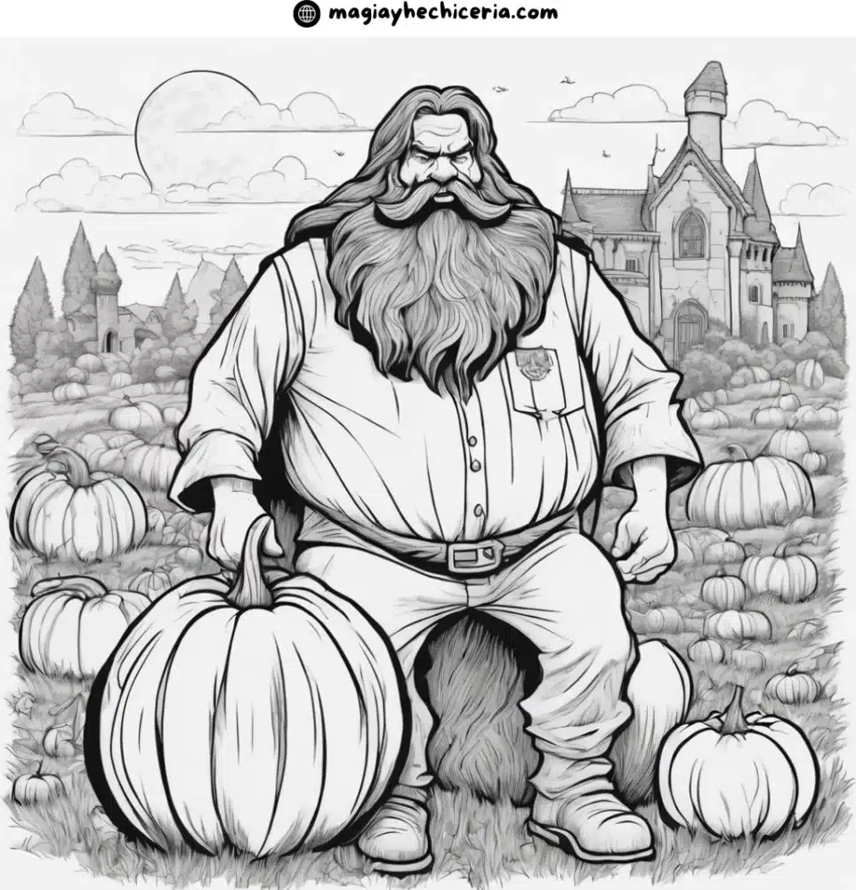 hagrid realista para colorear halloween
