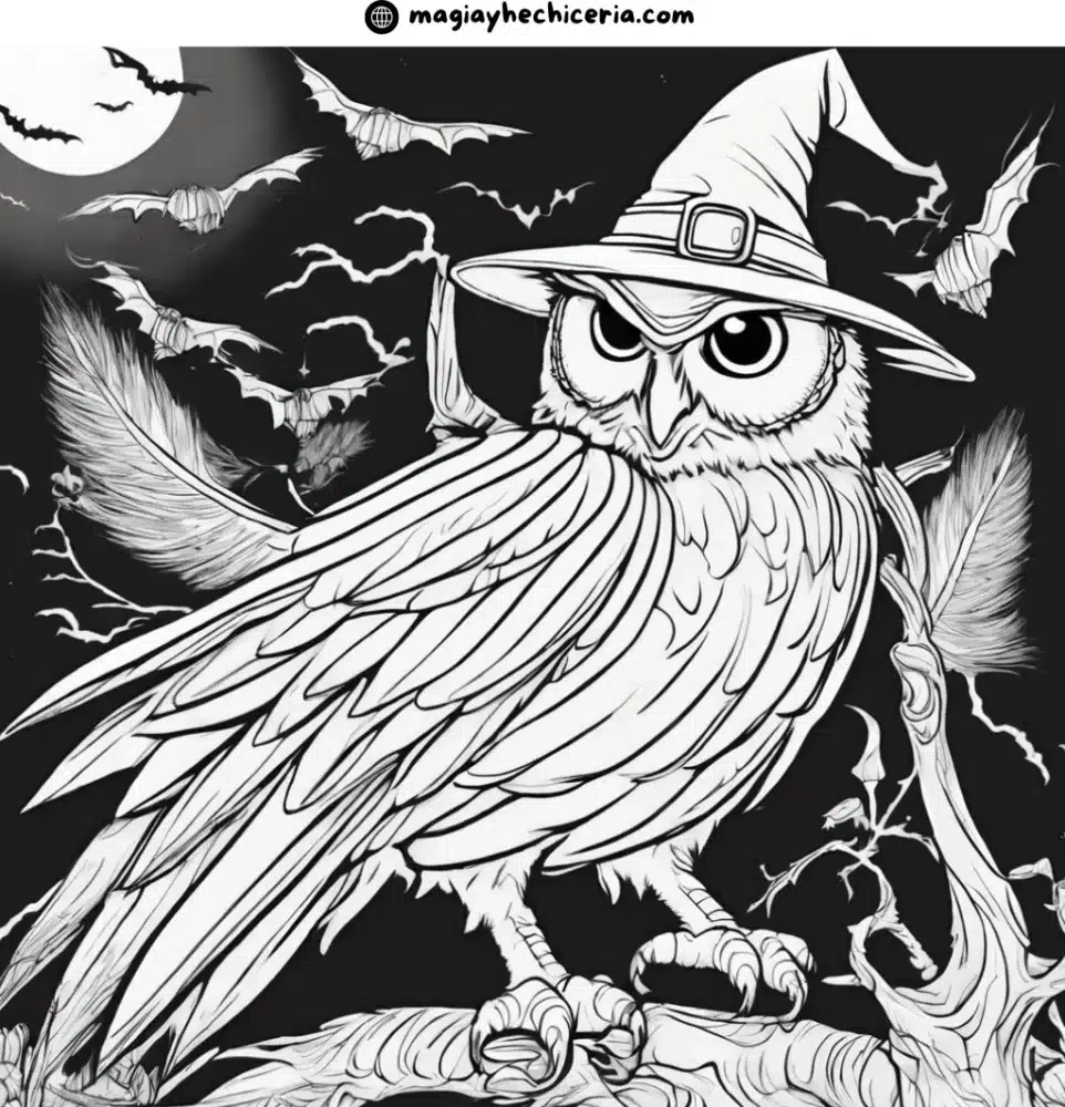 hedwigh realista para colorear halloween