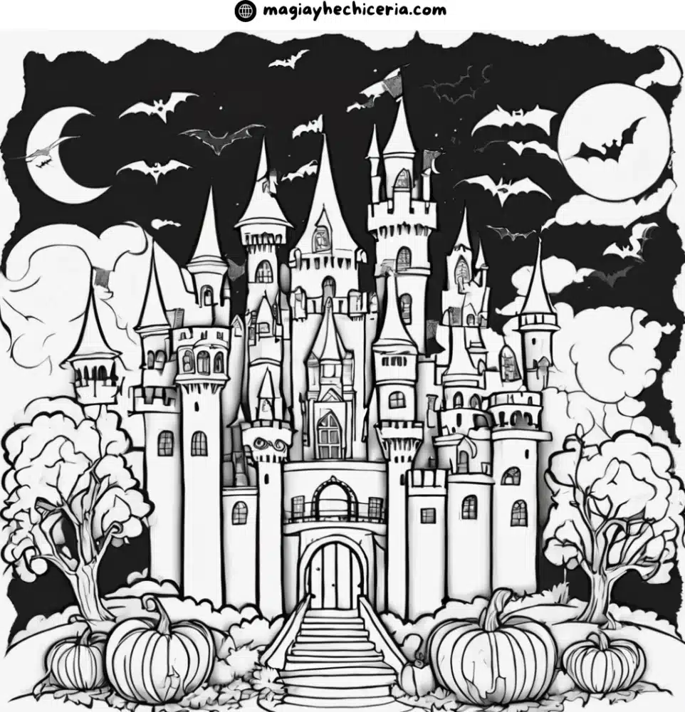 hogwarts realista para colorear halloween