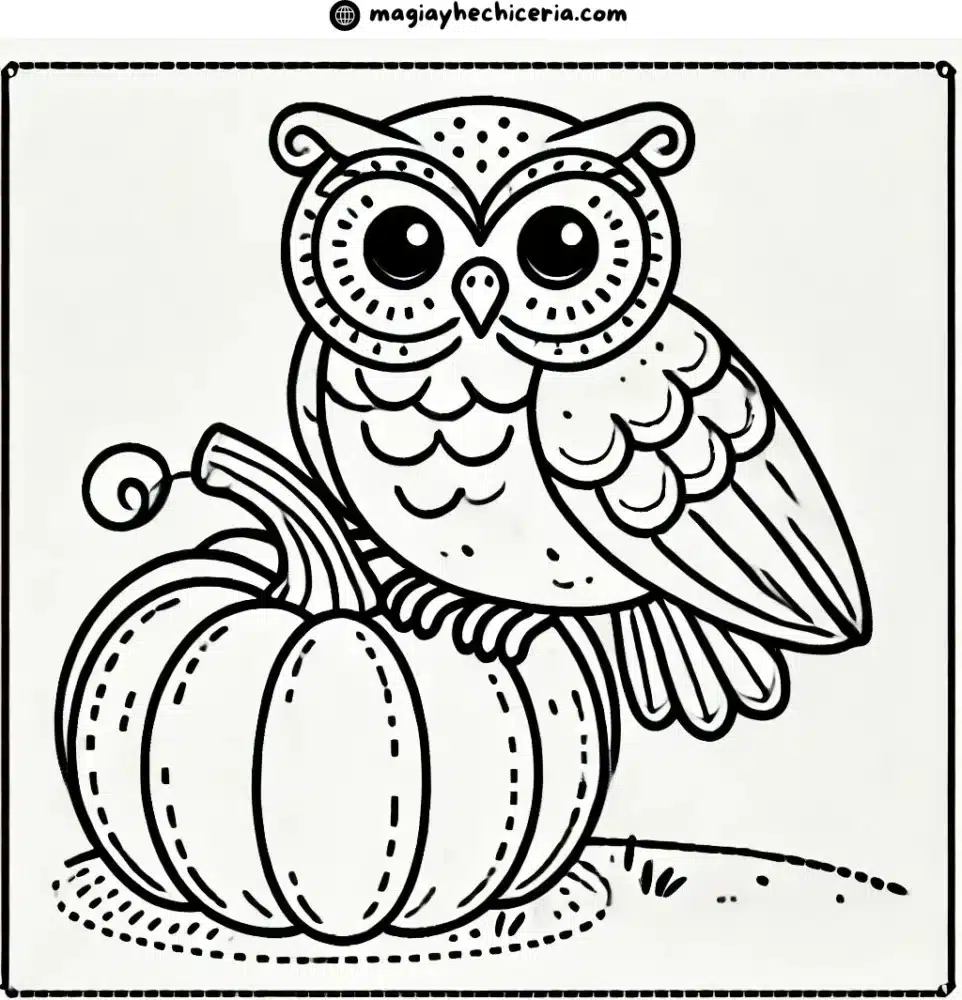lechuza para colorear halloween