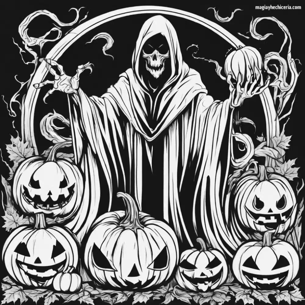 mortifago para colorear halloween