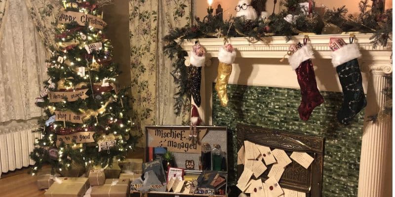 salon decorado navidad harry potter 2