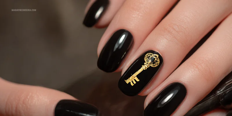 unas negras de harry potter con llave