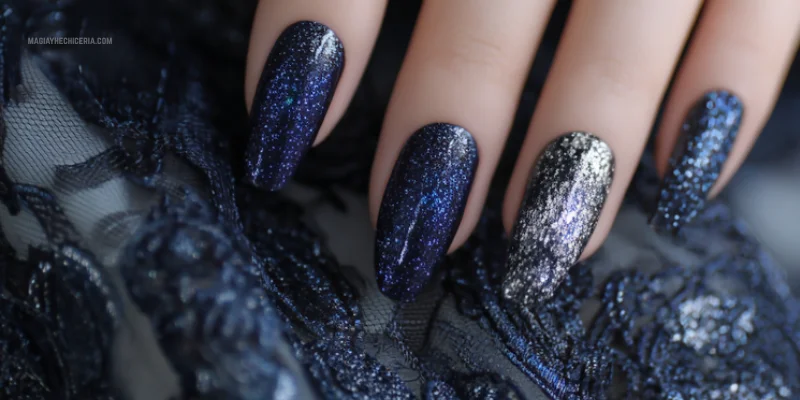 unas negras de harry potter inspirada en ravenclaw